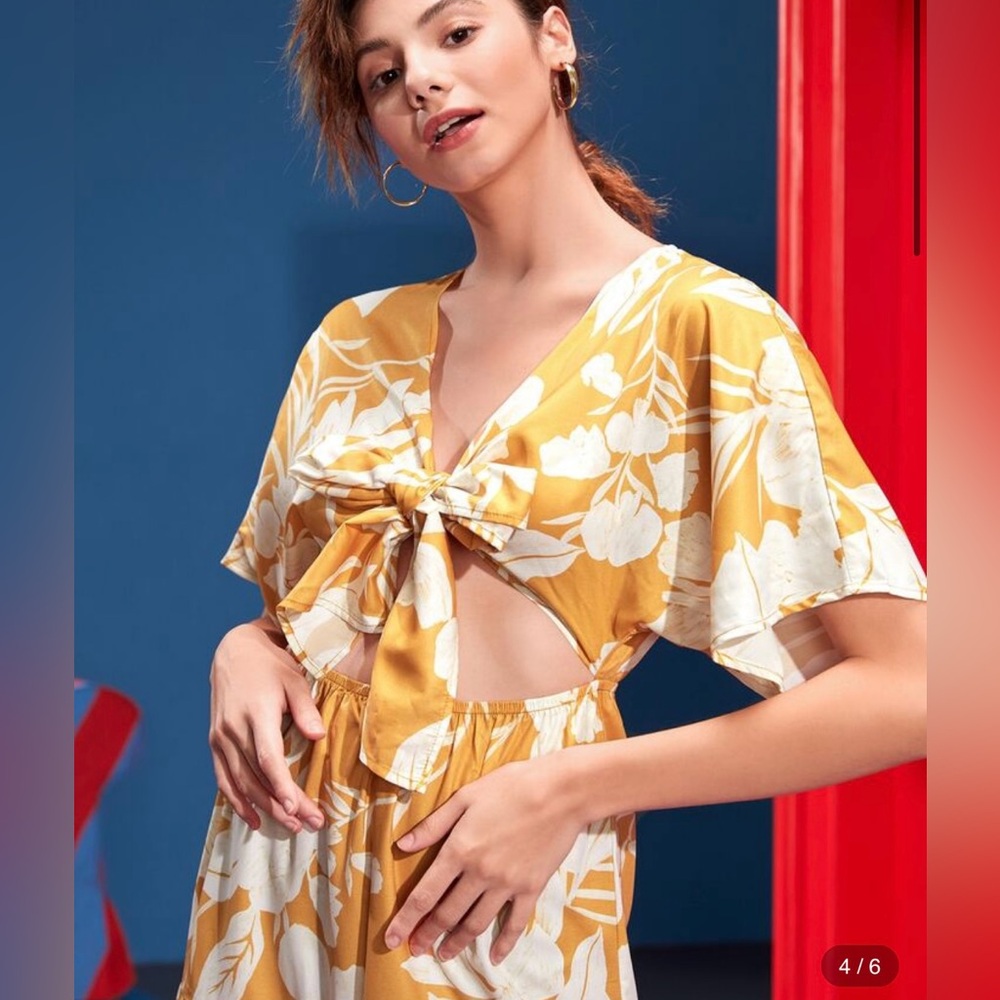 Floral Yellow Maxi Dress - Picture 4 of 4